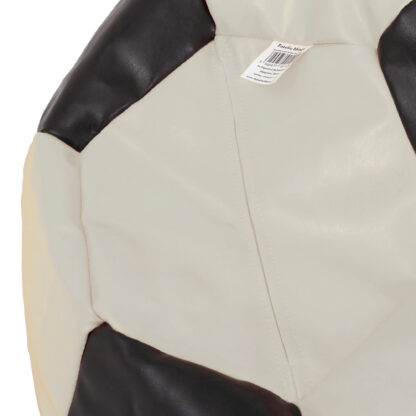 Fotoliu tip minge Mondo Ball, Bean Bag, crem-negru, imitatie piele, 74 cm - imagine 4
