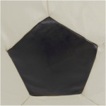 Fotoliu tip minge Mondo Ball, Bean Bag, crem-negru, imitatie piele, 74 cm - imagine 5