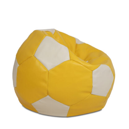 Fotoliu tip minge Mondo Ball, Bean Bag, galben-crem, imitatie piele, 74 cm - imagine 2