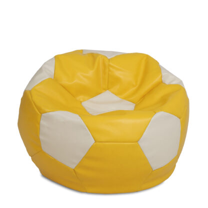 Fotoliu tip minge Mondo Ball, Bean Bag, galben-crem, imitatie piele, 74 cm
