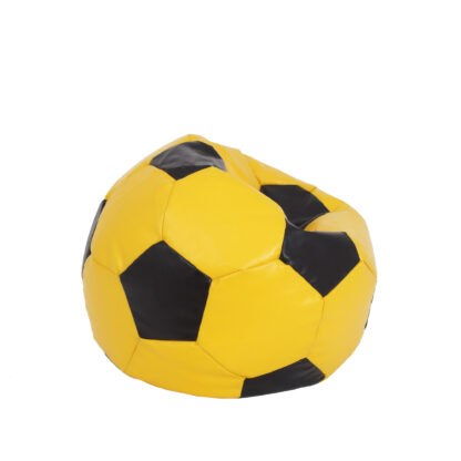 Fotoliu tip minge Mondo Ball, Bean Bag, galben-negru, imitatie piele, 74 cm - imagine 5