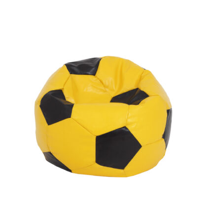 Fotoliu tip minge Mondo Ball, Bean Bag, galben-negru, imitatie piele, 74 cm