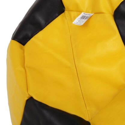 Fotoliu tip minge Mondo Ball, Bean Bag, galben-negru, imitatie piele, 74 cm - imagine 3