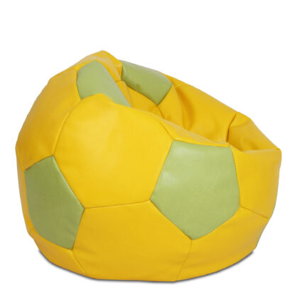 Fotoliu tip minge Mondo Ball, Bean Bag, galben-verde, imitatie piele, 74 cm - imagine 2