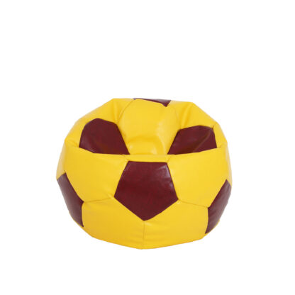 Fotoliu tip minge Mondo Ball, Bean Bag, galben-visiniu, imitatie piele, 74 cm