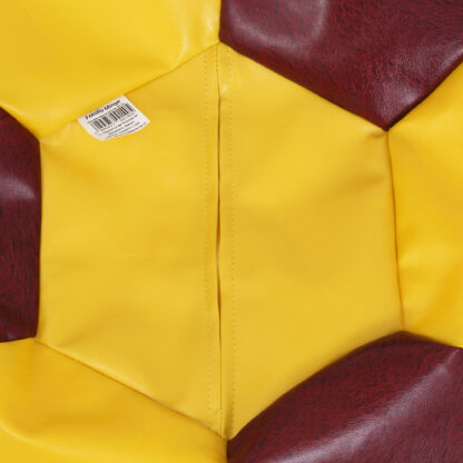 Fotoliu tip minge Mondo Ball, Bean Bag, galben-visiniu, imitatie piele, 74 cm - imagine 3