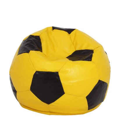 Fotoliu tip minge Mondo Ball, Bean Bag, galben-wenge, imitatie piele, 74 cm