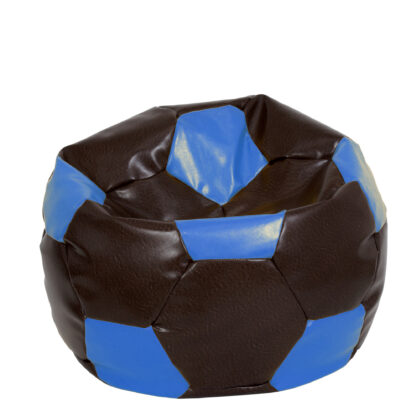 Fotoliu tip minge Mondo Ball, Bean Bag, maro-albastru, imitatie piele, 74 cm