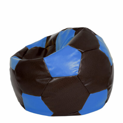 Fotoliu tip minge Mondo Ball, Bean Bag, maro-albastru, imitatie piele, 74 cm - imagine 2