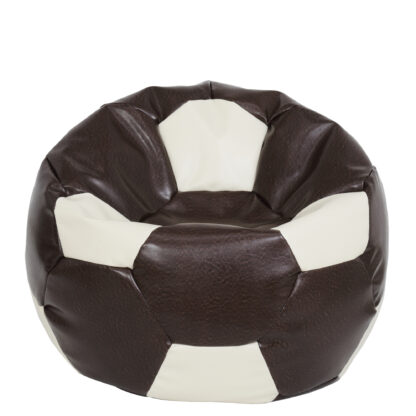 Fotoliu tip minge Mondo Ball, Bean Bag, maro-crem, imitatie piele, 74 cm