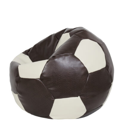 Fotoliu tip minge Mondo Ball, Bean Bag, maro-crem, imitatie piele, 74 cm - imagine 3