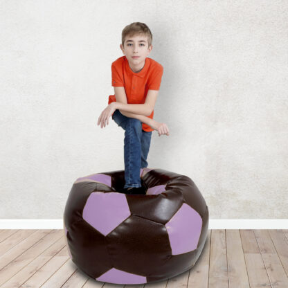 Fotoliu tip minge Mondo Ball, Bean Bag, maro-mov, imitatie piele, 74 cm - imagine 5