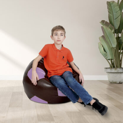 Fotoliu tip minge Mondo Ball, Bean Bag, maro-mov, imitatie piele, 74 cm - imagine 4