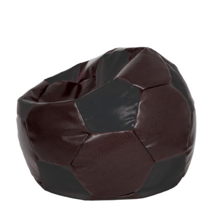 Fotoliu tip minge Mondo Ball, Bean Bag, maro-negru, imitatie piele, 74 cm - imagine 3