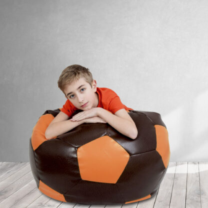 Fotoliu tip minge Mondo Ball, Bean Bag, maro-portocaliu, imitatie piele, 74 cm - imagine 5