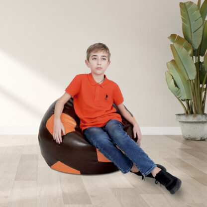 Fotoliu tip minge Mondo Ball, Bean Bag, maro-portocaliu, imitatie piele, 74 cm - imagine 4