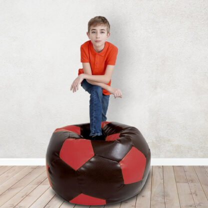 Fotoliu tip minge Mondo Ball, Bean Bag, maro-rosu, imitatie piele, 74 cm - imagine 4