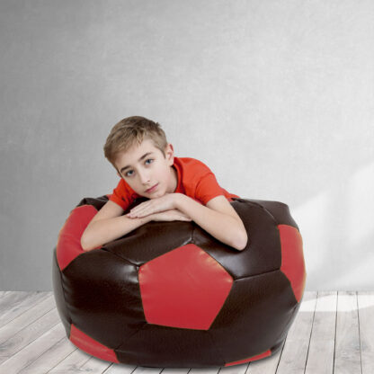 Fotoliu tip minge Mondo Ball, Bean Bag, maro-rosu, imitatie piele, 74 cm - imagine 5