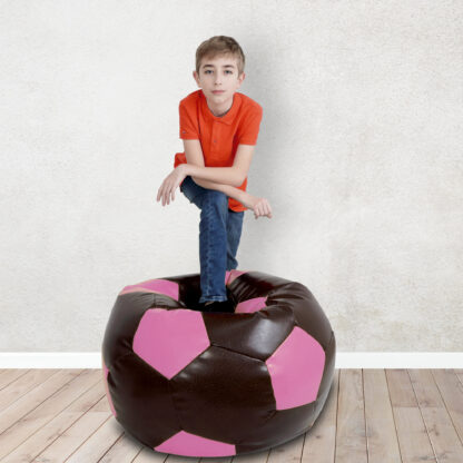 Fotoliu tip minge Mondo Ball, Bean Bag, maro-roz, imitatie piele, 74 cm - imagine 5
