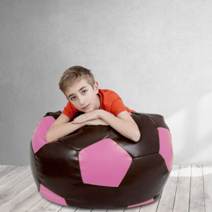 Fotoliu tip minge Mondo Ball, Bean Bag, maro-roz, imitatie piele, 74 cm - imagine 6