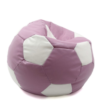 Fotoliu tip minge Mondo Ball, Bean Bag, mov-alb, imitatie piele, 74 cm - imagine 2