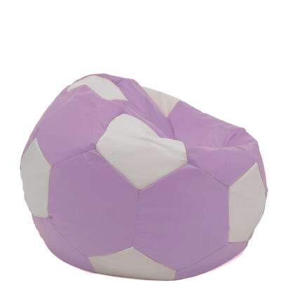 Fotoliu tip minge Mondo Ball, Bean Bag, mov-alb, imitatie piele, 74 cm - imagine 5