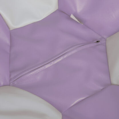Fotoliu tip minge Mondo Ball, Bean Bag, mov-crem, imitatie piele, 74 cm - imagine 3