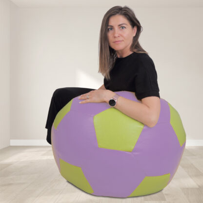 Fotoliu tip minge Mondo Ball, Bean Bag, mov-verde, imitatie piele, 74 cm - imagine 4