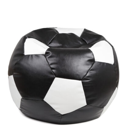 Fotoliu tip minge Mondo Ball, Bean Bag, negru-alb, imitatie piele, 74 cm - imagine 5