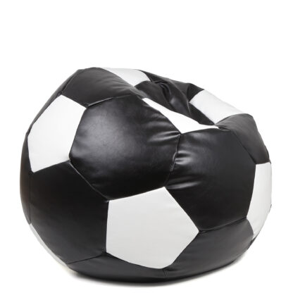 Fotoliu tip minge Baby Ball, Bean Bag, negru-alb, imitatie piele, 59 cm