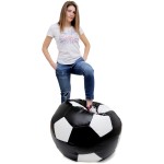 Fotoliu tip minge Mondo Ball, Bean Bag, negru-alb, imitatie piele, 74 cm - imagine 9