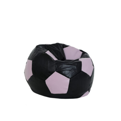 Fotoliu tip minge Mondo Ball, Bean Bag, negru-mov, imitatie piele, 74 cm - imagine 3