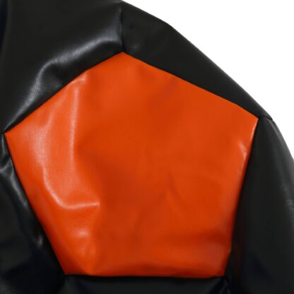 Fotoliu tip minge Mondo Ball, Bean Bag, negru-portocaliu, imitatie piele, 74 cm - imagine 4
