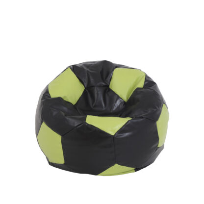 Fotoliu tip minge Mondo Ball, Bean Bag, negru-verde, imitatie piele, 74 cm