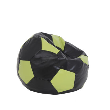 Fotoliu tip minge Mondo Ball, Bean Bag, negru-verde, imitatie piele, 74 cm - imagine 2