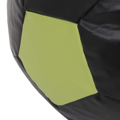 Fotoliu tip minge Mondo Ball, Bean Bag, negru-verde, imitatie piele, 74 cm - imagine 5