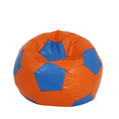 Fotoliu tip minge Mondo Ball, Bean Bag, portocaliu-albastru, imitatie piele, 74 cm - imagine 2