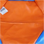 Fotoliu tip minge Baby Ball, Bean Bag, portocaliu-albastru, imitatie piele, 59 cm - imagine 4