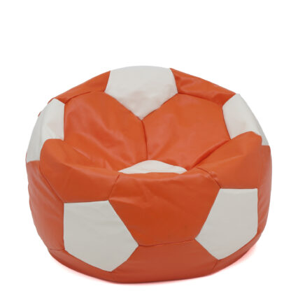 Fotoliu tip minge Mondo Ball, Bean Bag, portocaliu-alb, imitatie piele, 74 cm