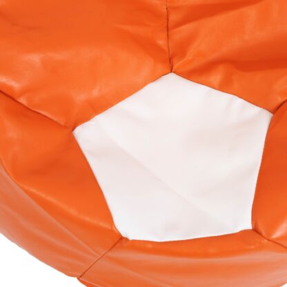 Fotoliu tip minge Mondo Ball, Bean Bag, portocaliu-alb, imitatie piele, 74 cm - imagine 7