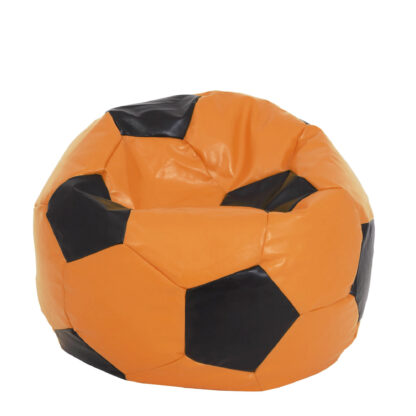 Fotoliu tip minge Mondo Ball, Bean Bag, portocaliu-negru, imitatie piele, 74 cm - imagine 2