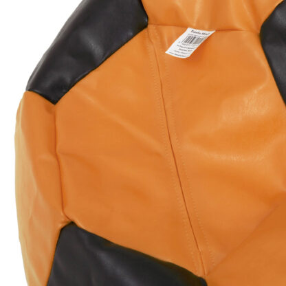 Fotoliu tip minge Mondo Ball, Bean Bag, portocaliu-negru, imitatie piele, 74 cm - imagine 3
