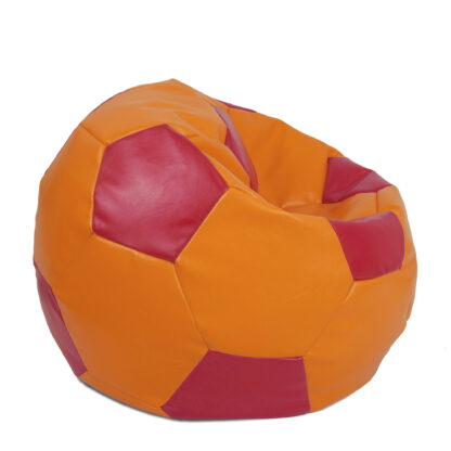 Fotoliu tip minge Mondo Ball, Bean Bag, portocaliu-rosu, imitatie piele, 74 cm - imagine 2