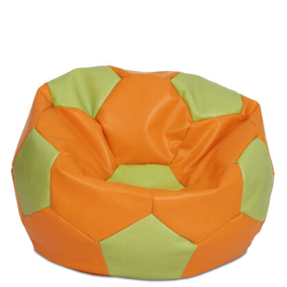Fotoliu tip minge Mondo Ball, Bean Bag, portocaliu-verde, imitatie piele, 74 cm - imagine 2