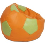 Fotoliu tip minge Mondo Ball, Bean Bag, portocaliu-verde, imitatie piele, 74 cm - imagine 4
