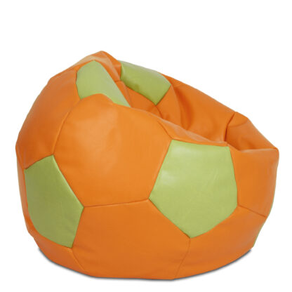 Fotoliu tip minge Mondo Ball, Bean Bag, portocaliu-verde, imitatie piele, 74 cm - imagine 4