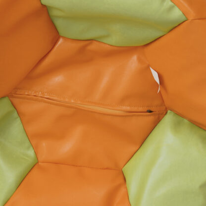 Fotoliu tip minge Mondo Ball, Bean Bag, portocaliu-verde, imitatie piele, 74 cm - imagine 5