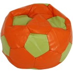 Fotoliu tip minge Mondo Ball, Bean Bag, portocaliu-verde, imitatie piele, 74 cm - imagine 3