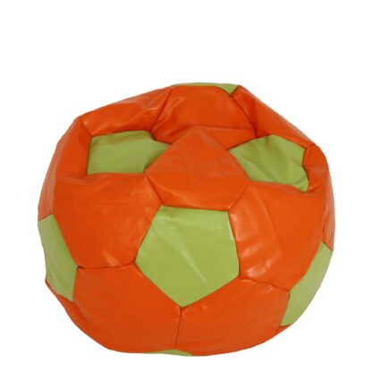 Fotoliu tip minge Mondo Ball, Bean Bag, portocaliu-verde, imitatie piele, 74 cm - imagine 3