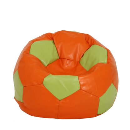 Fotoliu tip minge Mondo Ball, Bean Bag, portocaliu-verde, imitatie piele, 74 cm
